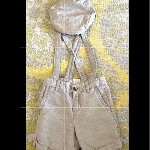 Janie And Jack shorts with suspenders and cap perfect set for this season🫥🤗